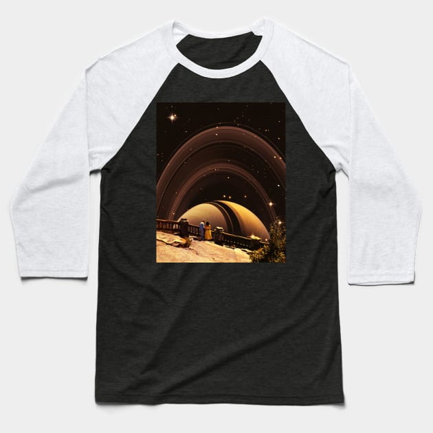 My Heart in Saturn Baseball T-Shirt by CollageSoul